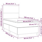  Box spring postelja z vzmetnico LED temno rjava 90x190 cm blago, (20999451) | Shoptok.si