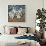  Slika - Joaquín Sorolla y Bastida – Strolling along the Seashore 40x40 U crnom drvenom okviru | shoptok.hr