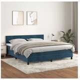 vidaXL Box spring postelja z vzmetnico temno modra 160x200 c Cene