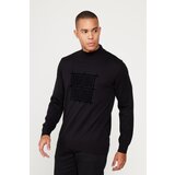ALTINYILDIZ CLASSICS Men's Black Standard Fit Regular Cut Half Turtleneck Cotton Knitwear Sweater cene