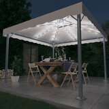 Sjenica s LED svjetlosnim trakama 300 x 300 cm krem aluminijska | shoptok.hr