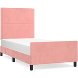  The Living Store Posteljni okvir z vzglavjem roza 90x190 cm žamet - Posteljni Okvir Z Vzglavjem, (21448975) | Shoptok.si