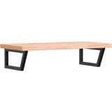  Zidna polica za umivaonik od čelika i masivne bukovine Smeđa 100 x 50 x 4 cm | shoptok.hr