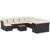  12-dijelni set vrtnih sofa od poliratana s jastucima crni | shoptok.hr