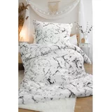 Jerry Fabrics Črna/bela enojna posteljnina iz mikropliša 140x200 cm –