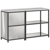 vidaXL Kuhinjski set za pohranu 2 pcs Srebrna 150 x 50 x 92 cm | shoptok.hr