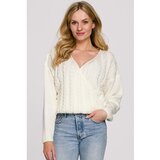 Makover Ženski pulover K105 bela | siva Cene