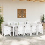  Set od 11 dijelova vrtnih stolica s jastučićima bijeli poli ratan | shoptok.hr