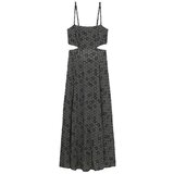 Superdry Dolge obleke Robe longue motif brun géométrique Črna Cene