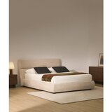 Kave Home Bež oblazinjena zakonska postelja iz šenilje s prostorom za shranjevanje z letvenim dnom 180x200 cm Dafra – | Shoptok.si