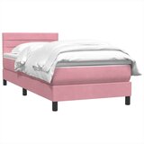 Box Spring krevet s madracem ružičasti 100x220 cm baršun | shoptok.hr