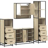 vidaXL 4-dijelni set kupaonskog namještaja boja hrasta sonome drveni | shoptok.hr