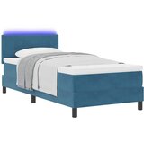 LED Box Spring Krevet Tamno plava 90 x 200 cm Baršun | shoptok.hr