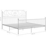  Okvir za krevet bijeli metalni 200 x 200 cm | shoptok.hr