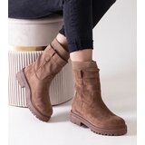 Gemre Ralia Brown Slip-On Sock Boots | Shoptok.si