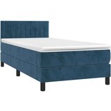 vidaXL Box spring postelja z vzmetnico temno moder 90x190 cm | Shoptok.si