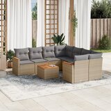 Maison Chic Seti vrtnega pohištva - Vrtna garnitura 9-delna z blazinami bež poli ratan, (21796317) | Shoptok.si