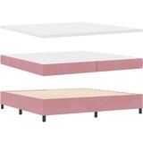 Box Spring postelja z vzmetnico in LED roza 200x200 cm žamet, (22049556) | Shoptok.si