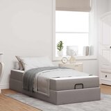  Okvir kreveta s madracem 2 pcs Sivo-smeđa tkanina | shoptok.hr