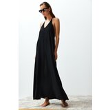 Trendyol Black Maxi Woven Decollete Backless Beach Dress Cene