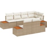 vidaXL set vrtnega kavča z blazinami bež poli ratan akacija | Shoptok.si