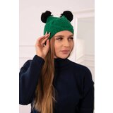 Kesi marka niezdefiniowana Cap with fleece 2 pompoms K291 green Cene