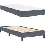 vidaXL Postelja boxspring z vzmetnico Temno siva 100 x 200 cm Žamet | Shoptok.si