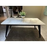 Art Invest Trpezarijski sto Skala bela keramicka pl/Crne drvene noge 755x900x1800 mm Cene