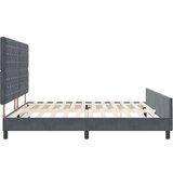 vidaXL Krevet Tamno Sivi 200x200 cm Baršun | shoptok.hr