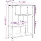 Police za knjige crne 81x36x115 cm konstruirano drvo i čelik | shoptok.hr