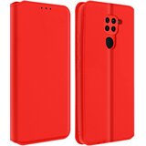 AVIZAR Xiaomi Redmi Note 9 Folio Case Držalo za kartice in stojalo za video, magnetni preklop - rdec, (20599495) | Shoptok.si