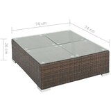 Poli 6-dijelna vrtna garnitura od poliratana s jastucima smeđa | shoptok.hr
