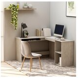  Kotna miza L-oblike betonsko siva 120x140x75 cm iverna plošča | Shoptok.si