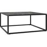  Stolić za kavu crni s crnim mramornim staklom 80 x 80 x 35 cm | shoptok.hr