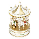 springos Karuzela z glasbo, bela in zlata božična dekoracija., (21638167) | Shoptok.si