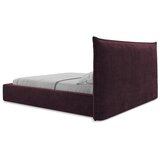 Makamii Temno vijolična oblazinjena zakonska postelja s prostorom za shranjevanje z letvenim dnom 160x200 cm Esala – | Shoptok.si