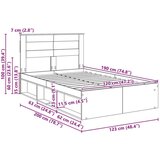  Okvir za krevet s madracem Siva Sonoma 120 x 190 cm | shoptok.hr