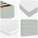 vidaXL Otomanski posteljni okvir z vzmetnico siv 120x200 cm žamet | Shoptok.si