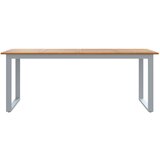 Vanjski blagovaonski stol sivi 200x90x75 cm čelični i solidno drvo akacija | shoptok.hr