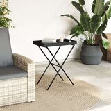  stol s pladnjem crni 65 x 40 x 75 cm od poliratana | shoptok.hr