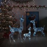 vidaXL Akrilna obitelj sobova božićni ukras 300 LED ledena bijela | shoptok.hr