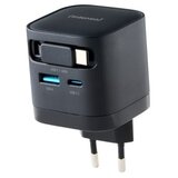 Intenso 65W GaN napajalnik z vgrajenim kablom USB-C, črn | Shoptok.si