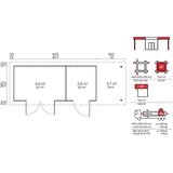 Male kuće Drvena vrtna kućica GLORIA F + SD150 445 × 200 cm sa šindrom | shoptok.hr