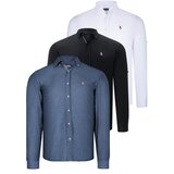 Dewberry TRIPLE SET G674 MENS SHIRT-BLACK-WHITE-OIL Cijene