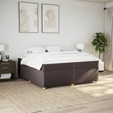  Krevet s oprugama i madracem tamnosmeđi 200x200 cm od tkanine | shoptok.hr
