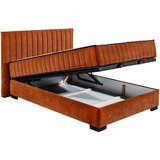 MID.YOU POSTELJA Z VZMETNICO 140 cm x 200 cm , tekstil, leseni material barve konjaka | Shoptok.si