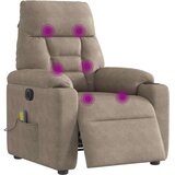  Električni masažni naslanjač taupe mikrovlakna | Shoptok.si