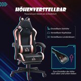  Igraća stolica s mačjim ušima naslon za leđa koji se može podesiti produživi oslonac za noge do 120 kg roza/crna | shoptok.hr