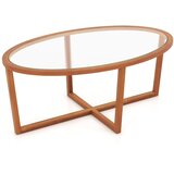 Costway Ovalna steklena mizica za kavo Moderna mizica za kavo, (5000075582) Cene