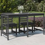 The Living Store Vrtna miza siva 203,5x90x110 cm trdna borovina - Vrtna Miza, (21468822) Cene